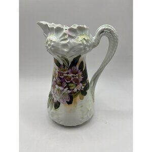 Vtg Porcelain RS Germany Hand Painted Wild Rose Teapot 3 Tiny Chips on Lip